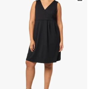 Eddie Bauer "NEW" Black Aster Gorpcore Streetwear Crossover Faux Wrap Dress Sz L